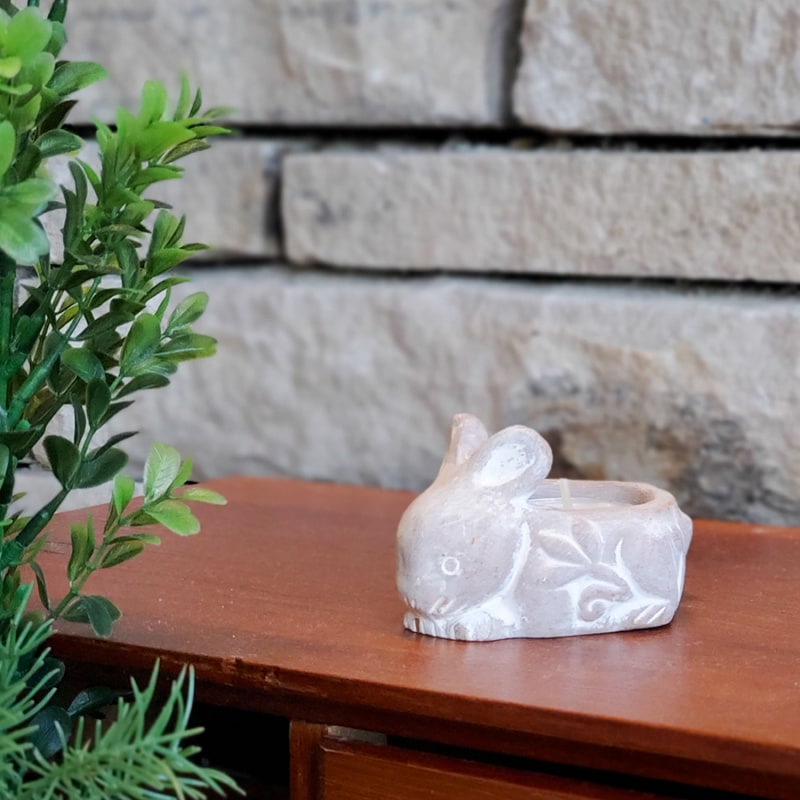 Terracotta Tea Light Candle Holder Rabbit by KORISSA