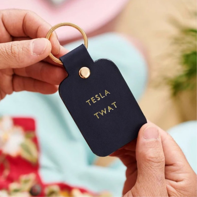Tesla keychain top