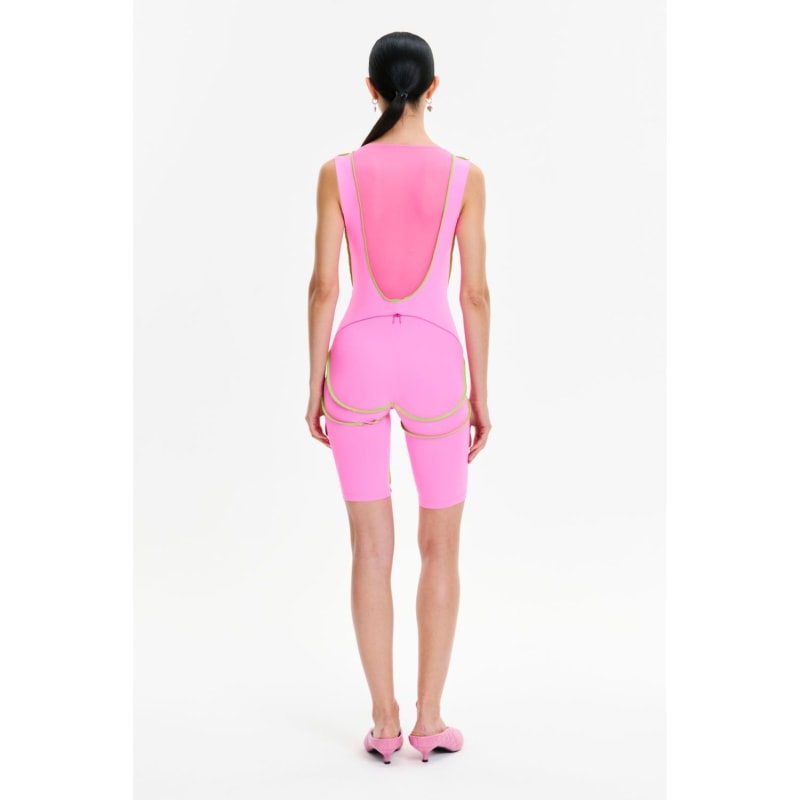 Thumbnail of Monoskin Jumpsuit With Shorts Zig Zag Pink image