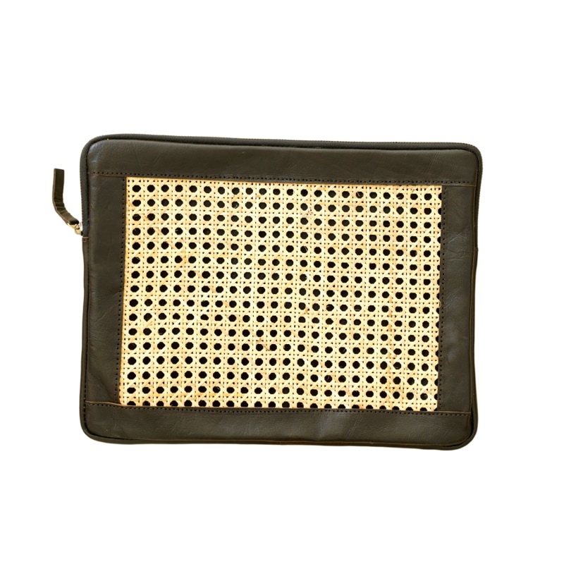 Thumbnail of Ivy Oversize Rattan Clutch - Black image