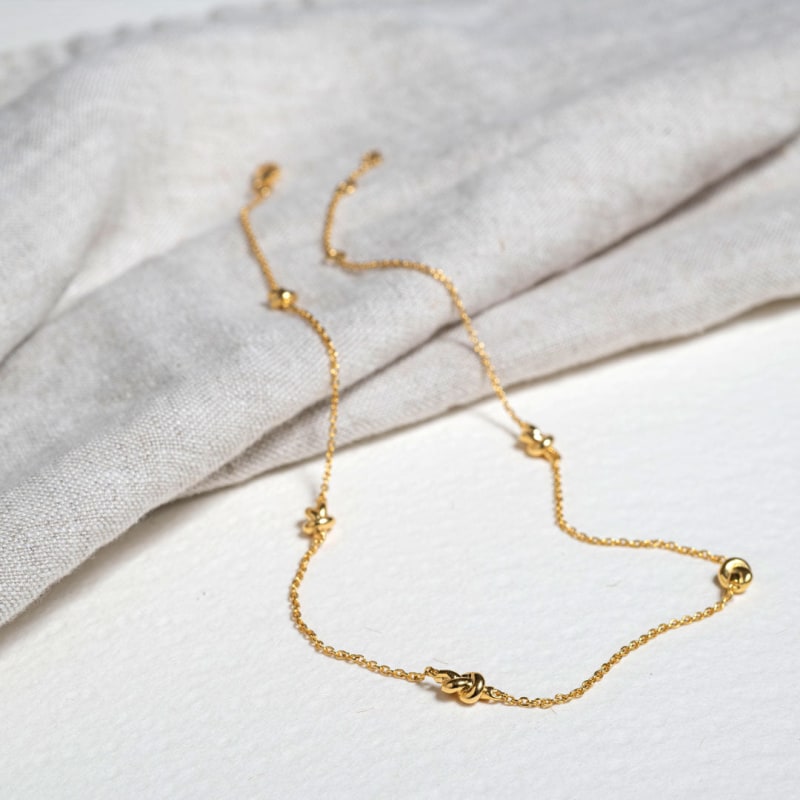 Thumbnail of St Ives Gold Vermeil Knot Necklace image