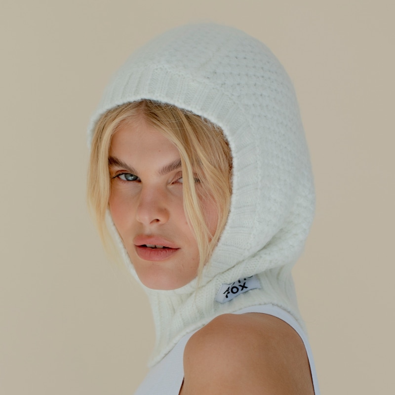 Thumbnail of The Alpaca Balaclava Fitted Hood In White image