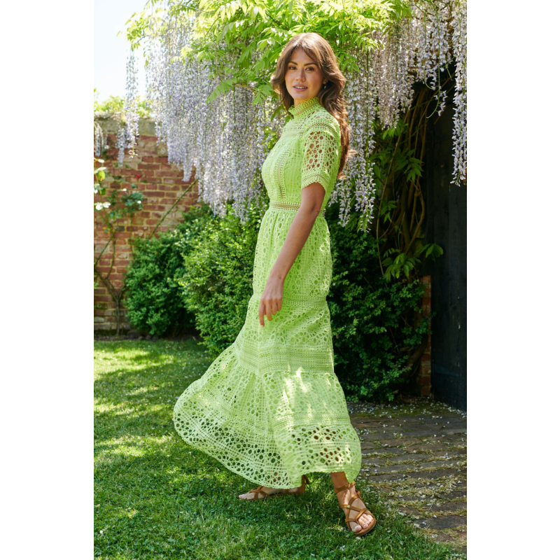 Thumbnail of The Badminton Broderie Dress Lime image