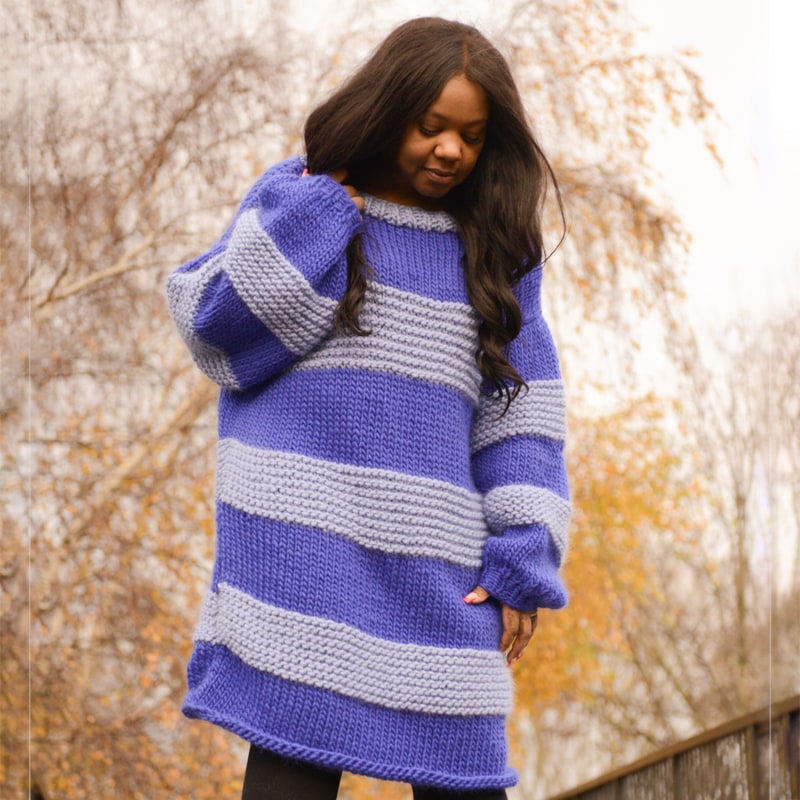 Oversized Blue Knitted Dress by Nicpearcey