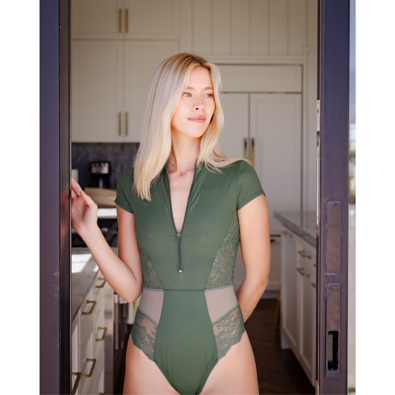 Thumbnail of The Bri Lace Swimsuit - Green image