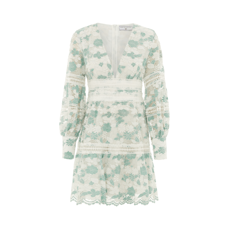 Thumbnail of The Cabo Lace Mini Dress Mint image