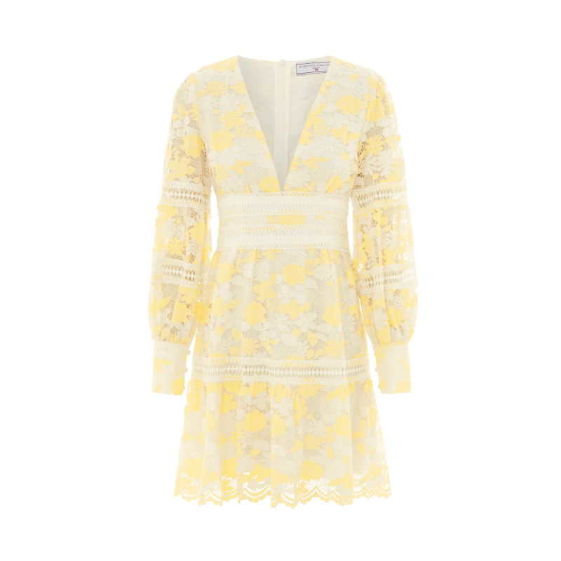 Thumbnail of The Cabo Lace Mini Dress Yellow image