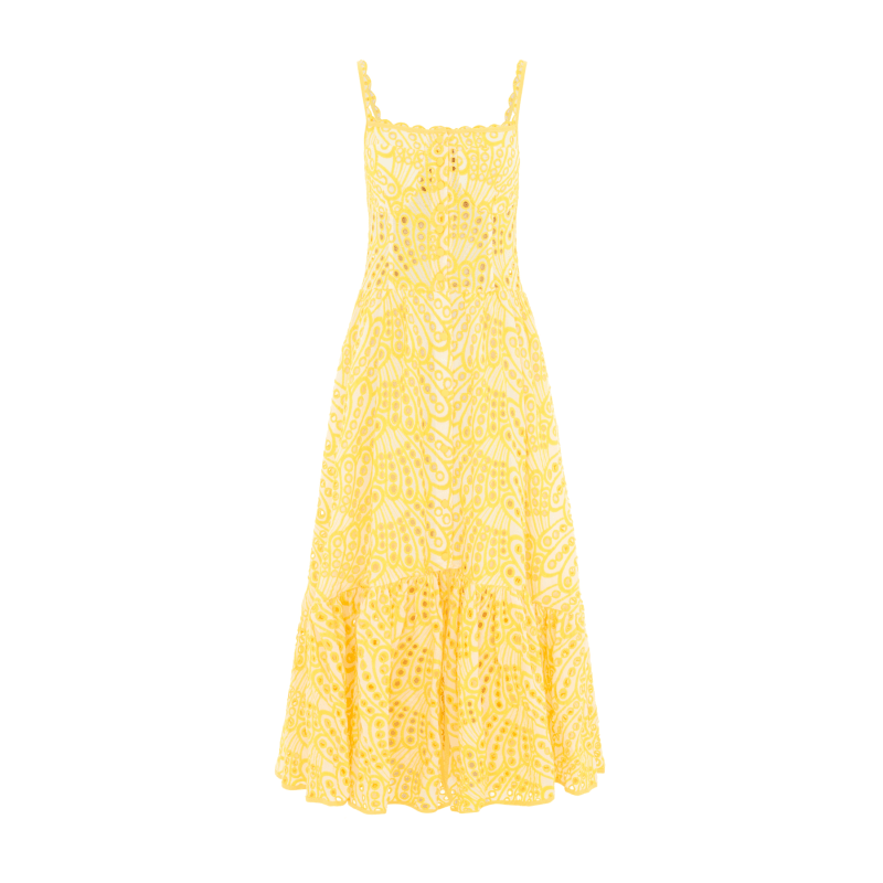 Thumbnail of The Cannes Broderie Dress Yellow image