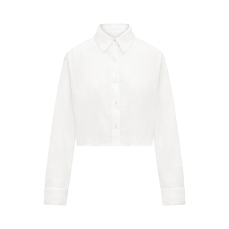 Thumbnail of The Cropped Shirt - Cotton White image