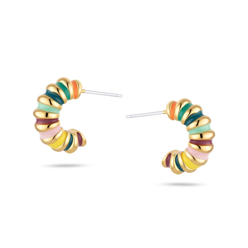 Esme Gold Multicoloured Pastel Hoop Earrings Arctic Fox Co