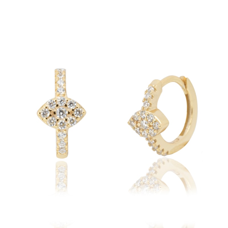 Evil eye store huggie earrings