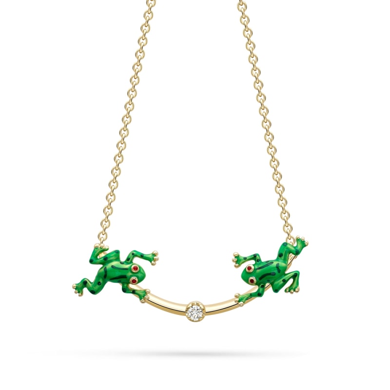 Diamond frog necklace new arrivals