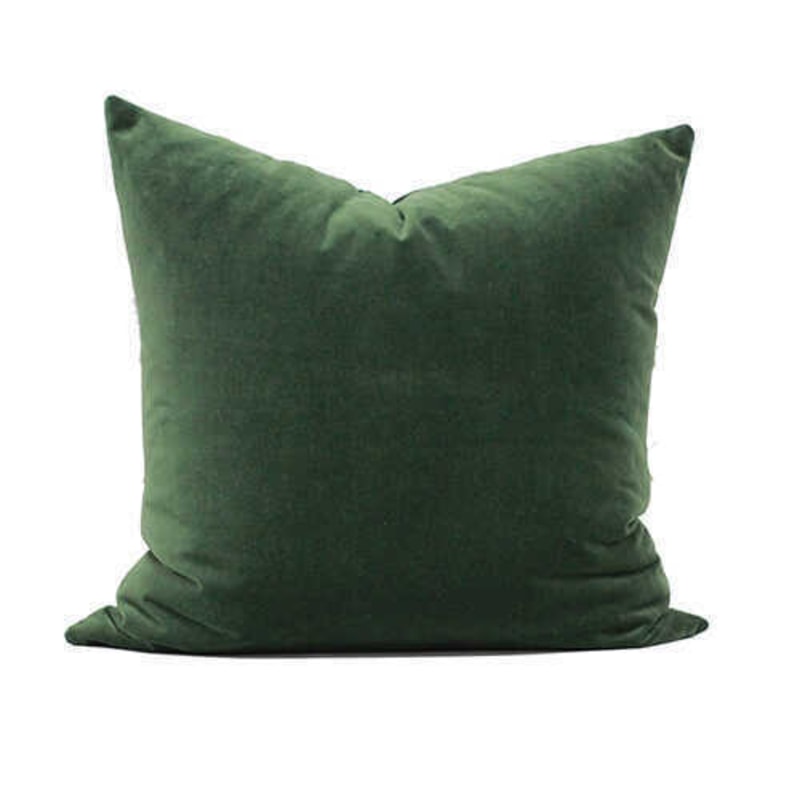 Forest green velvet cushion cheap
