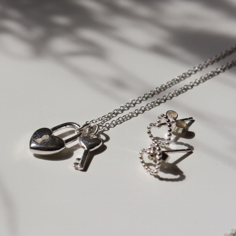 Lock and key necklace 2024 for him and her