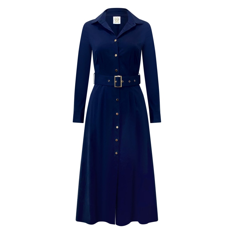 Thumbnail of Navy Long Sleeve Shirt Dress - Kate image