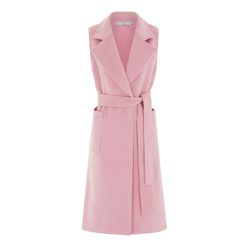 Thumbnail of The Knightsbridge Sleeveless Double Breasted Coat Pink image