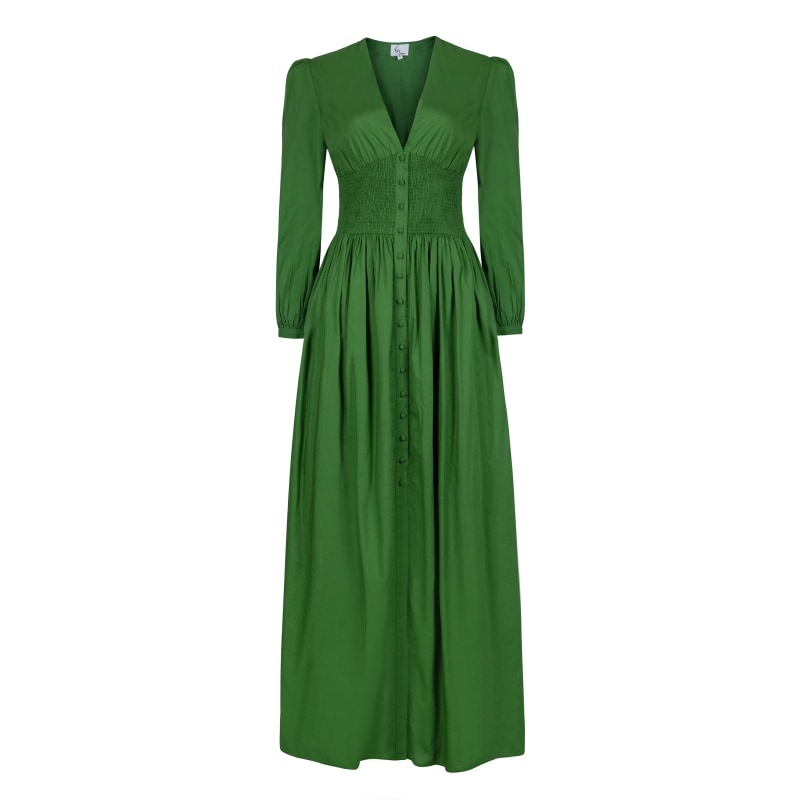 Thumbnail of The Kōr Organic Cotton Maxi Dress In Green image