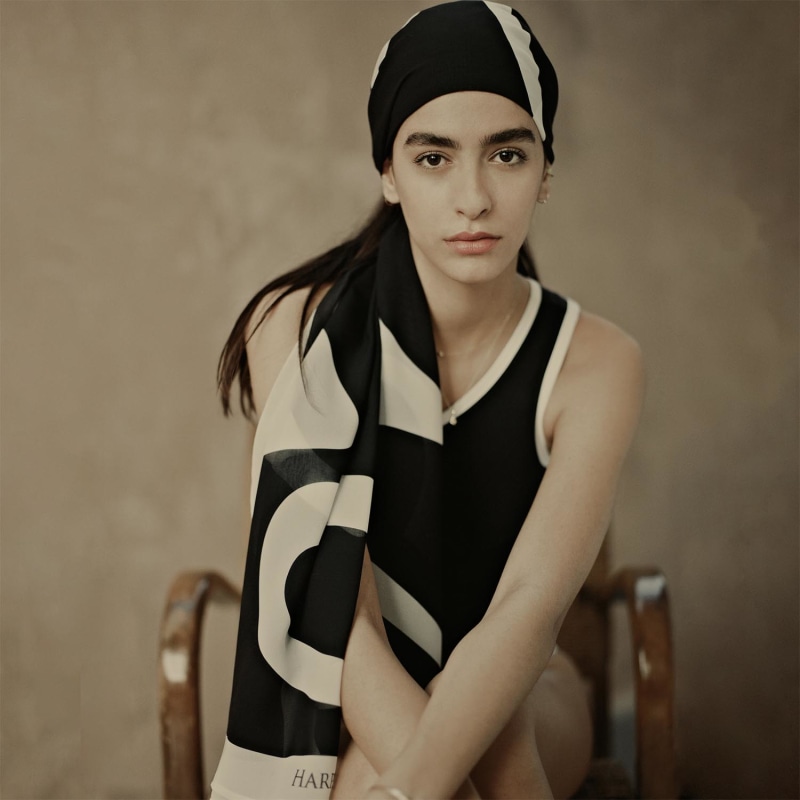 Thumbnail of The Laguna Head Scarf In Black And White image