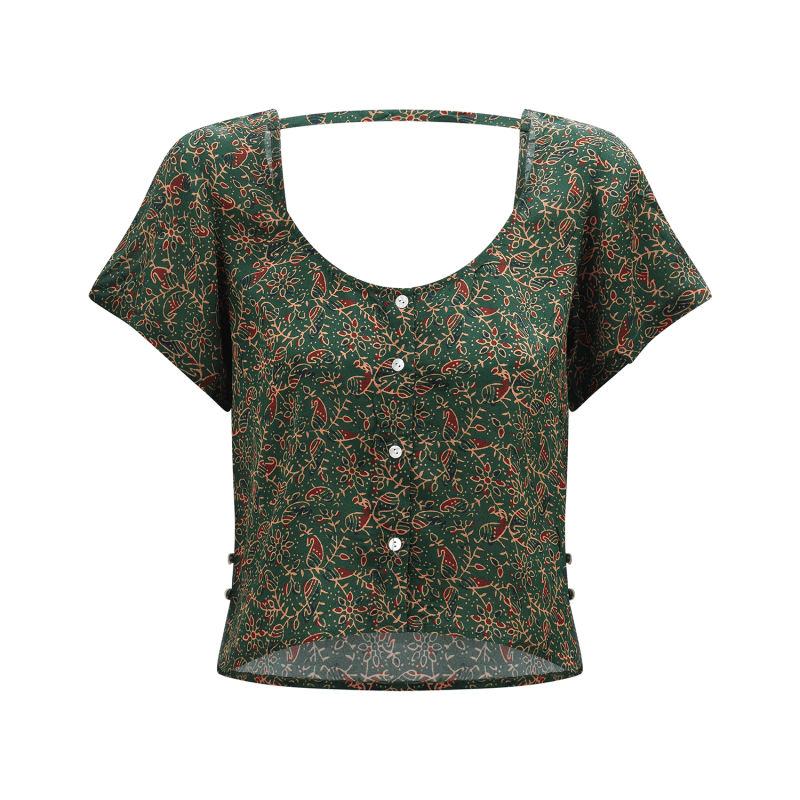 Thumbnail of The Layla Crop Top  - Green image