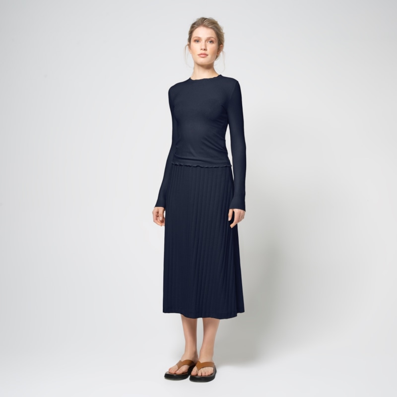 Thumbnail of The Liapure Rib Skirt Navy image