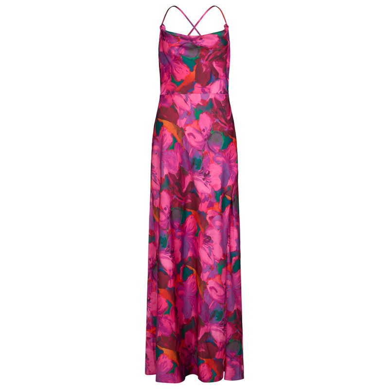 Thumbnail of The Martha Cowl Neck Cross Over Tie Back Thigh Split Maxi Dress image