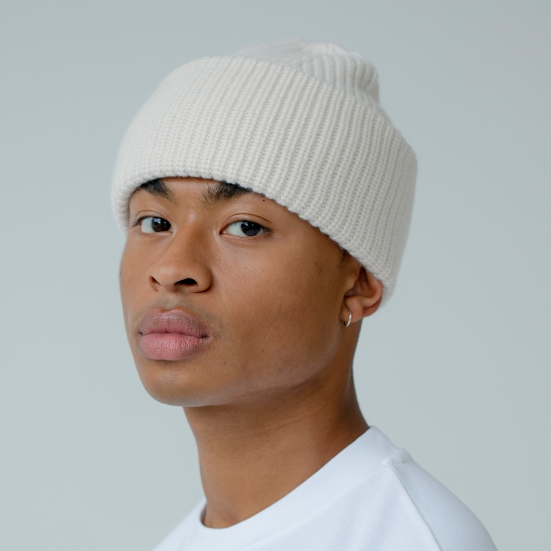 Thumbnail of The Merino Wool Beanie In White image