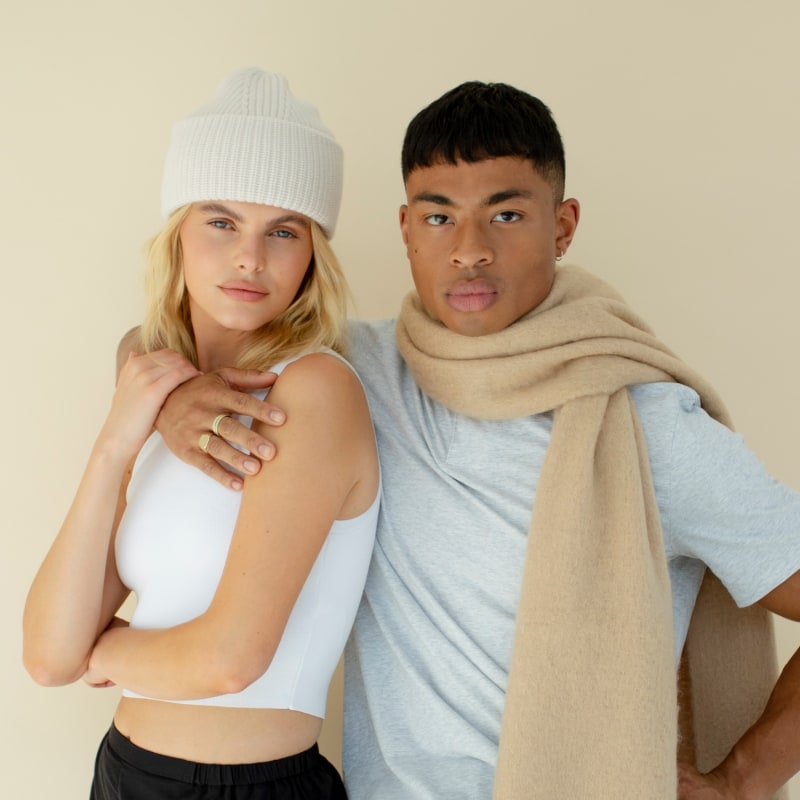 Thumbnail of The Merino Wool Beanie In White image