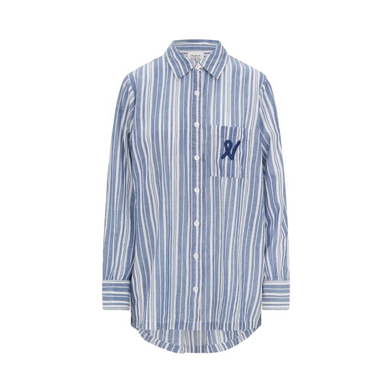 Thumbnail of The Midi Shirt - French Navy Stripe image