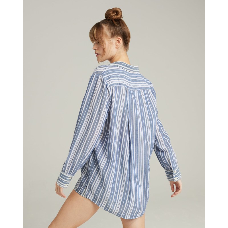 Thumbnail of The Midi Shirt - French Navy Stripe image