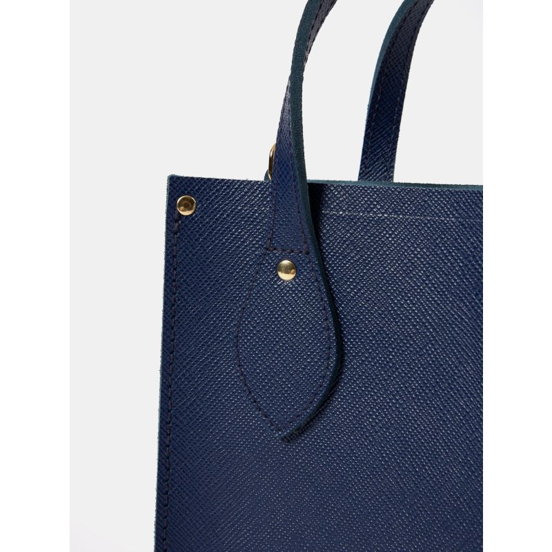 Thumbnail of The Mini Tote - Blueberry Saffiano image