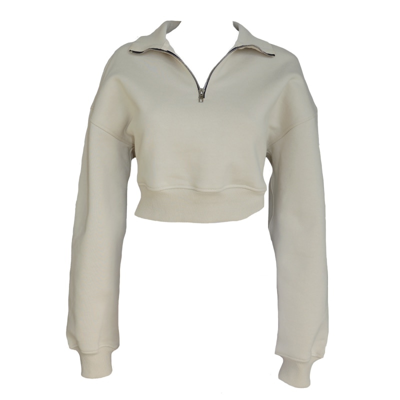 Beige 2025 cropped sweatshirt