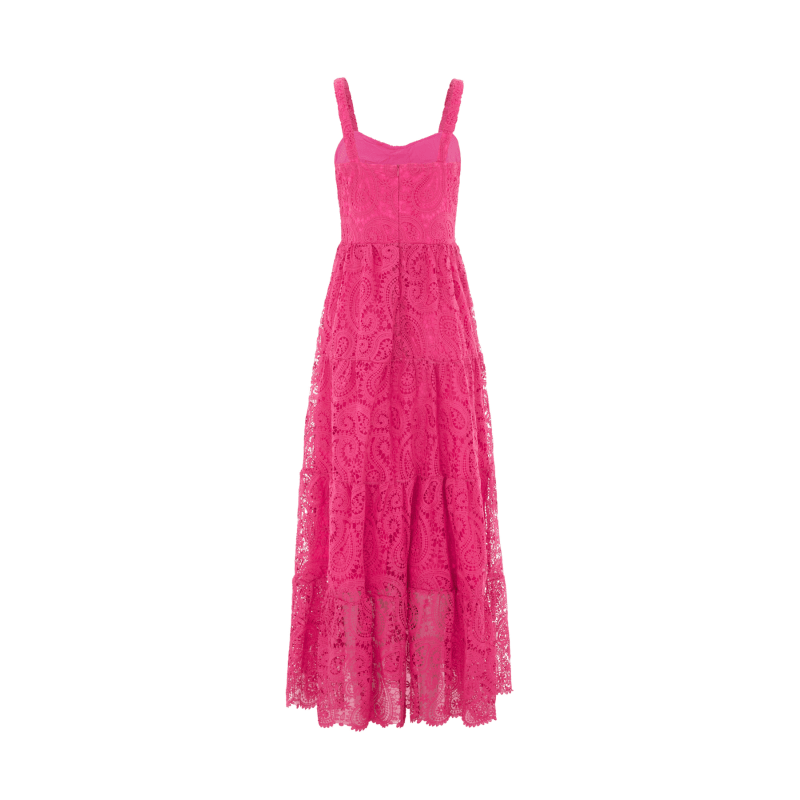 Thumbnail of The Monaco Lace Maxi Dress Hot Pink image