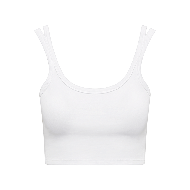 Thumbnail of The Organic Cotton Cropped Vest - Cotton White image