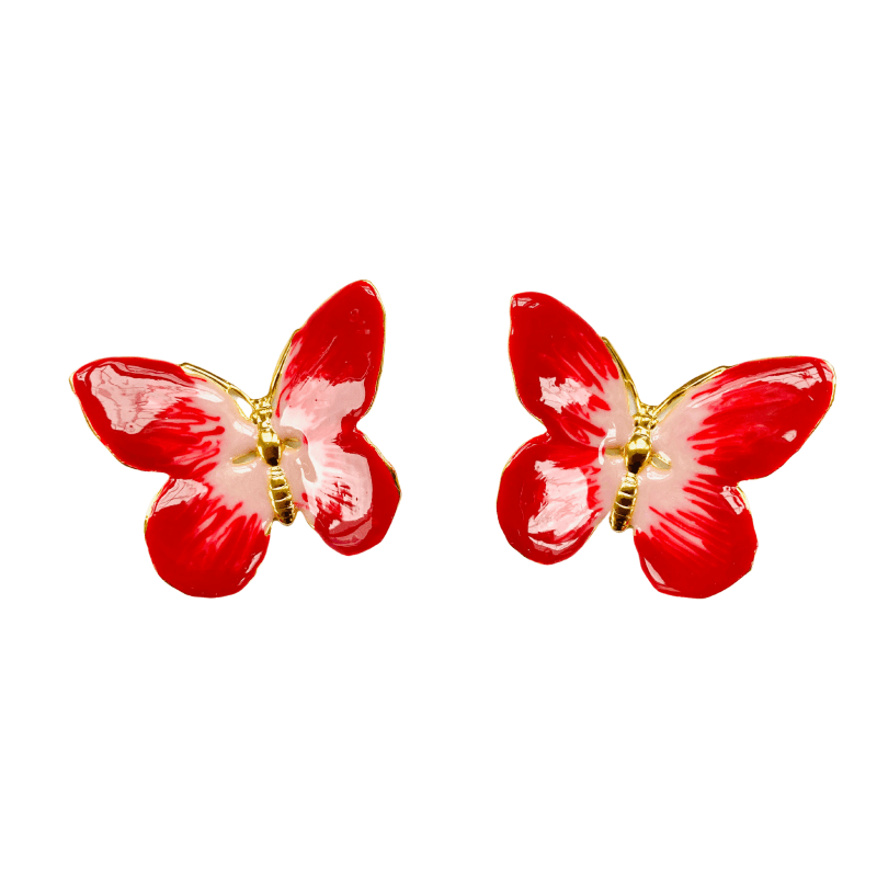 Thumbnail of Oversized Glassine Butterfly In Red & Pink Pearl image