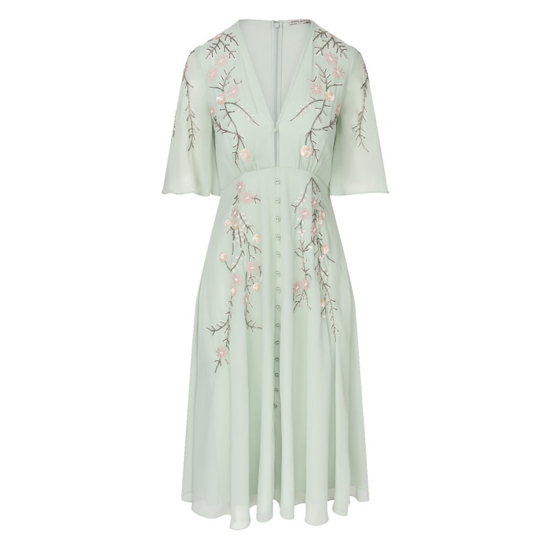 Hope & ivy floral button front midi dress cheap