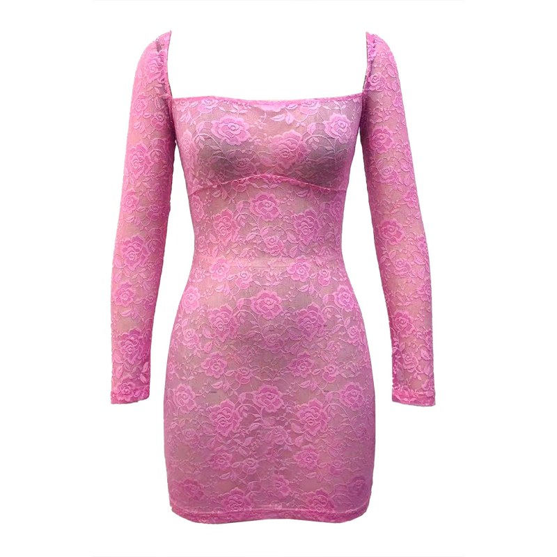 Thumbnail of The Scorpios Pink Lace Dress image
