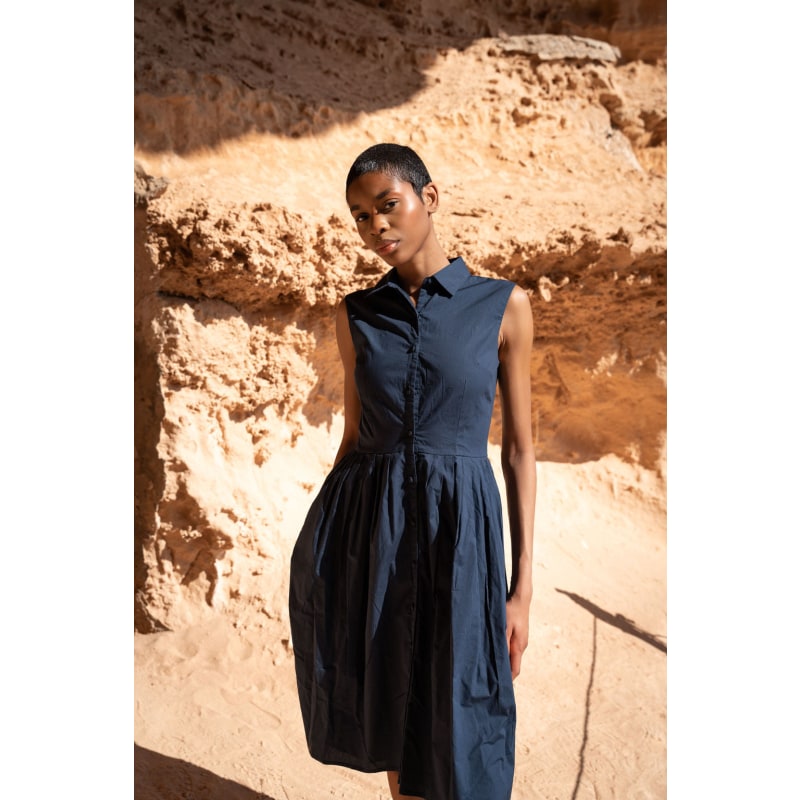 Thumbnail of The Organic Cotton Shirt Dress In Navy image