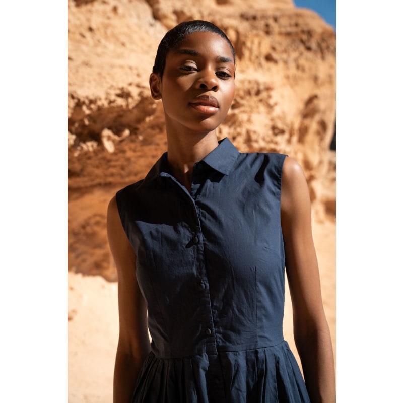 Thumbnail of The Organic Cotton Shirt Dress In Navy image