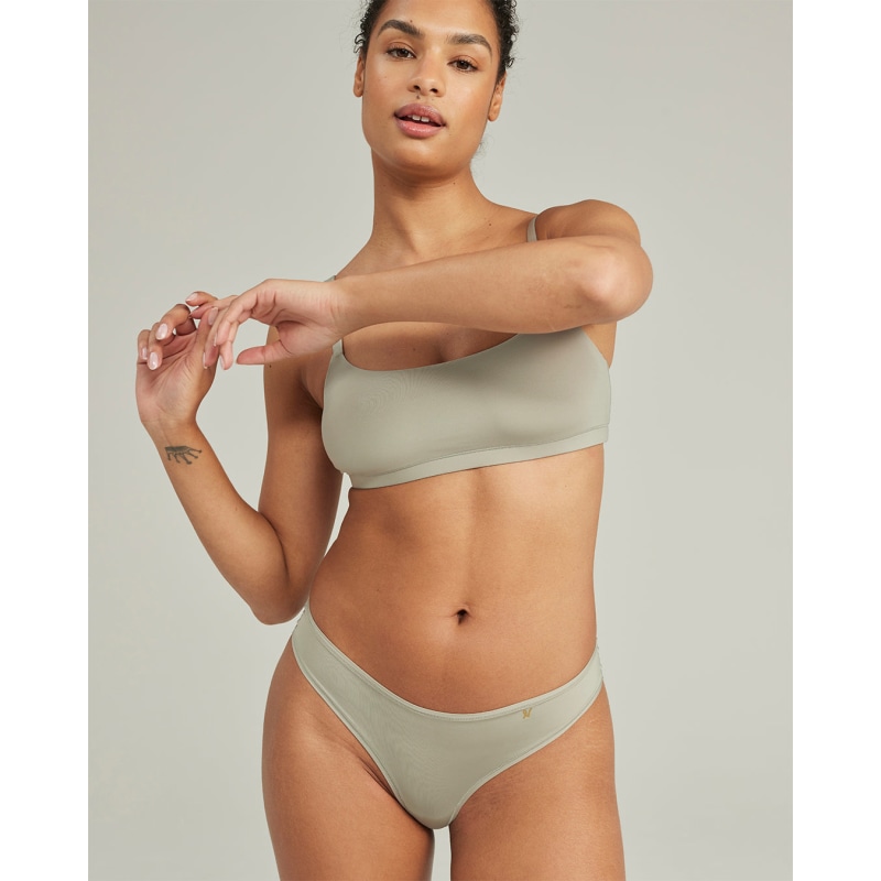 Thumbnail of The Stretch Scoop Neck Bralette - Sage Green image