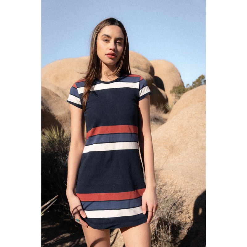 Thumbnail of The T-Shirt Dress Red,blue,white,black) stripe image