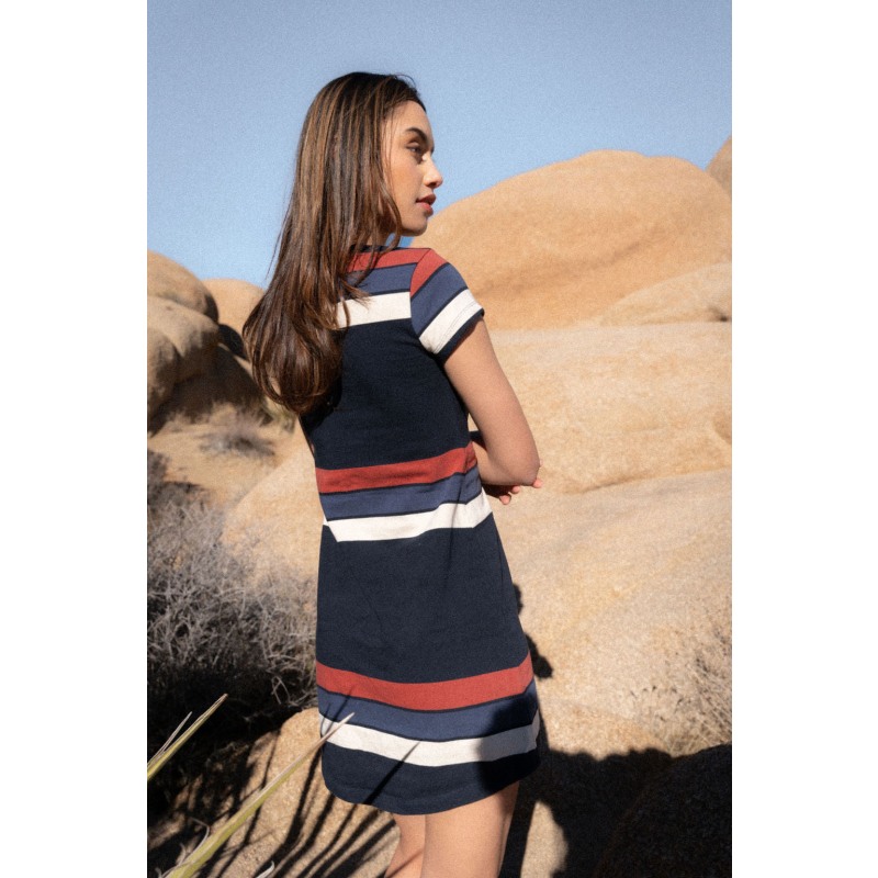 Thumbnail of The T-Shirt Dress Red,blue,white,black) stripe image