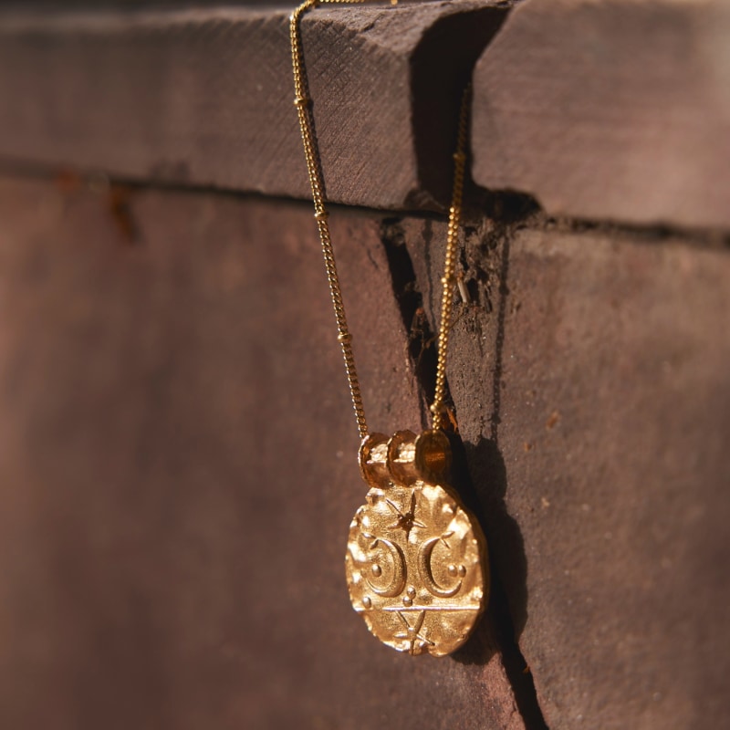 Thumbnail of The Universe Has My Back Necklace In Gold image