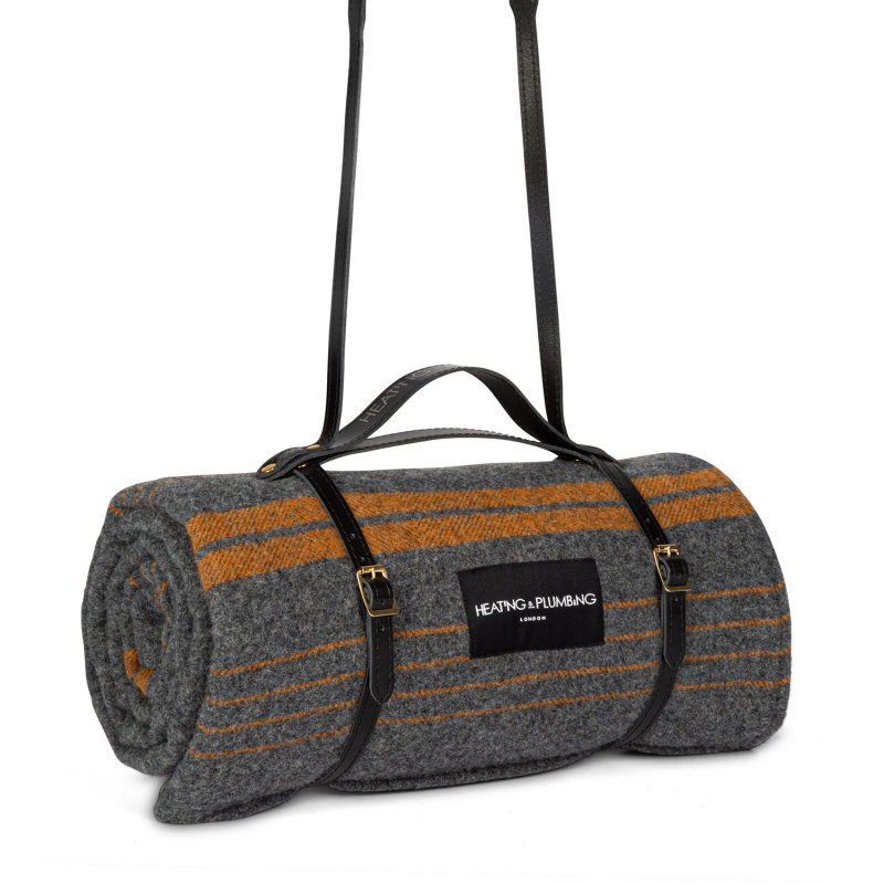 Thumbnail of The Wool & Wax Picnic Blanket In Grey & Orange image