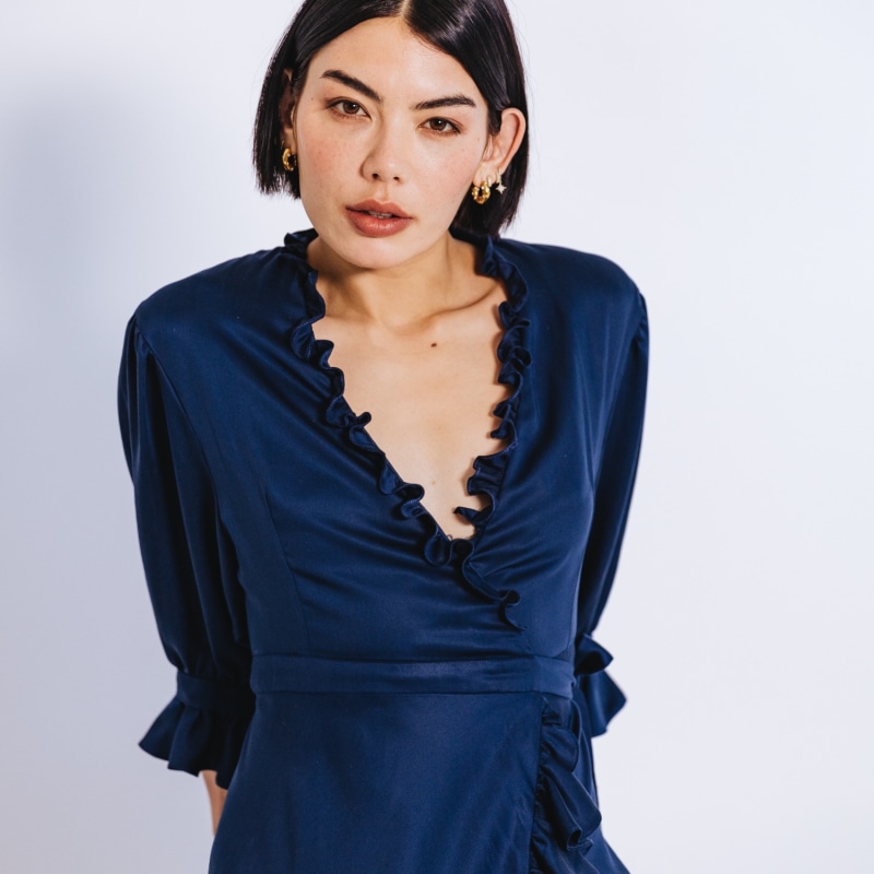 Thumbnail of The Wrap Dress - Blue image