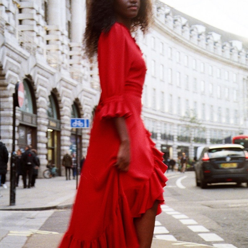 Thumbnail of The Wrap Dress - Red image