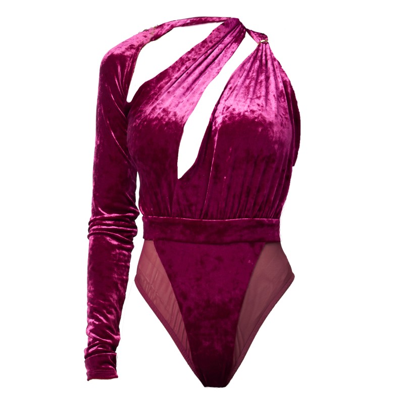 Velvet Wrap Thong Bodysuit