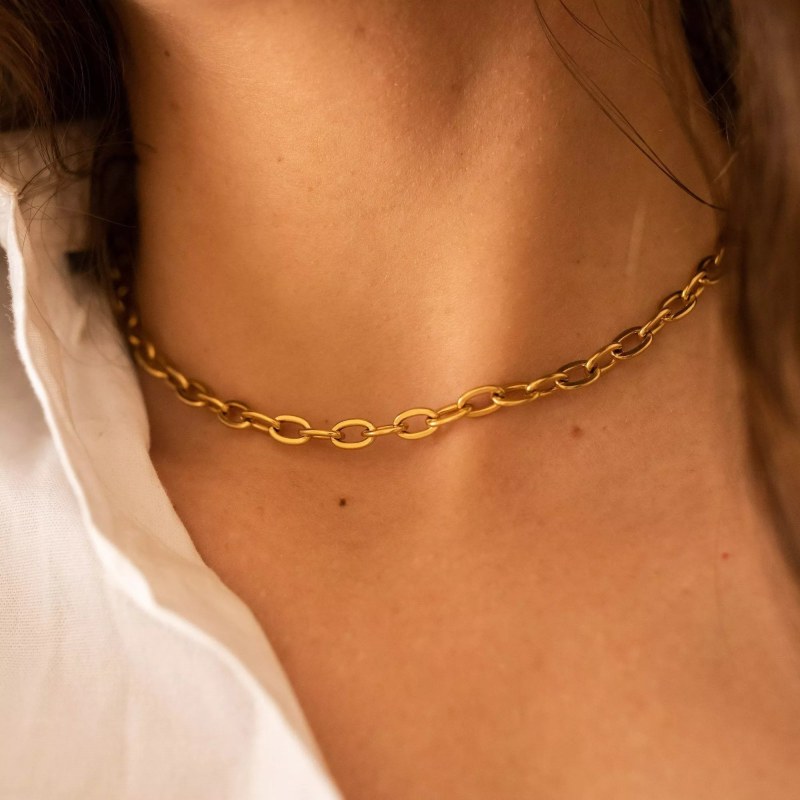 Thick 18k gold chain top