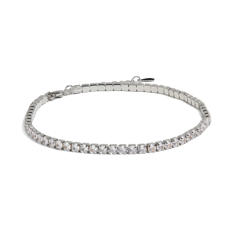 Thin Tennis Anklet Silver DRAE COLLECTION Wolf Badger
