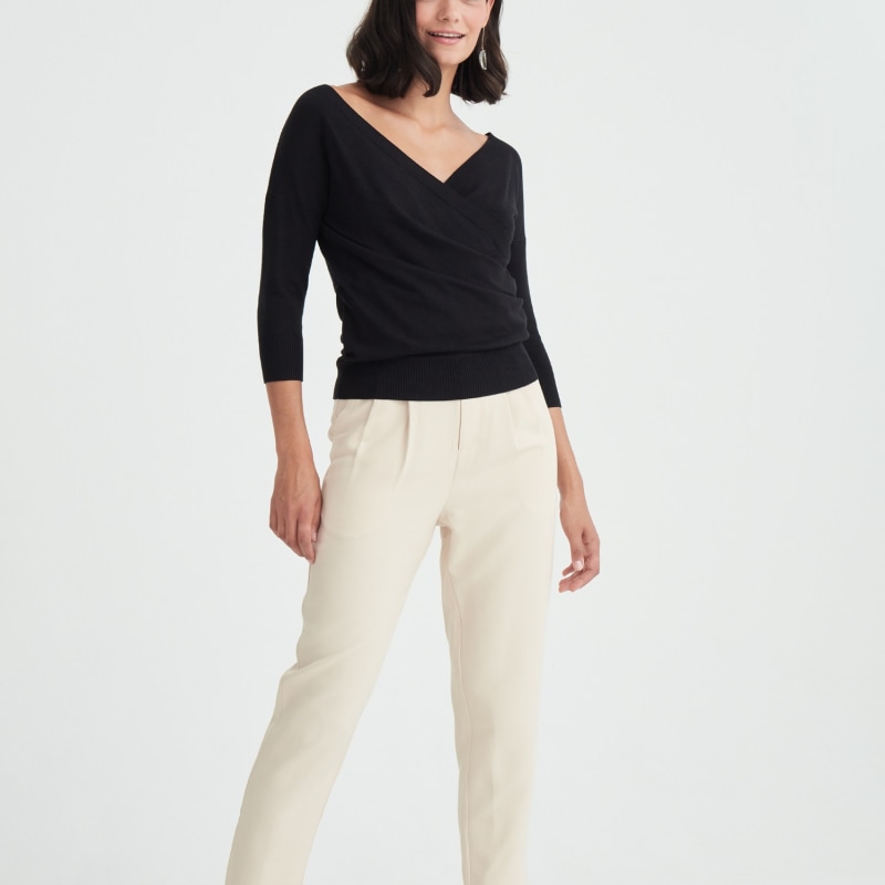 Thumbnail of Knitted Wrap Top In Black image