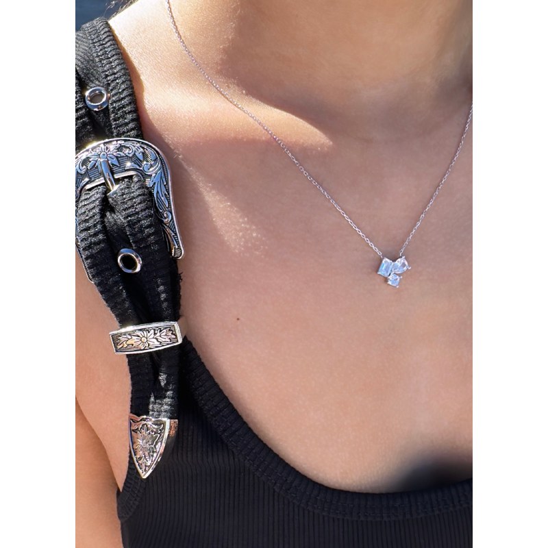 Three Stone Necklace Silver SHYMI Wolf Badger